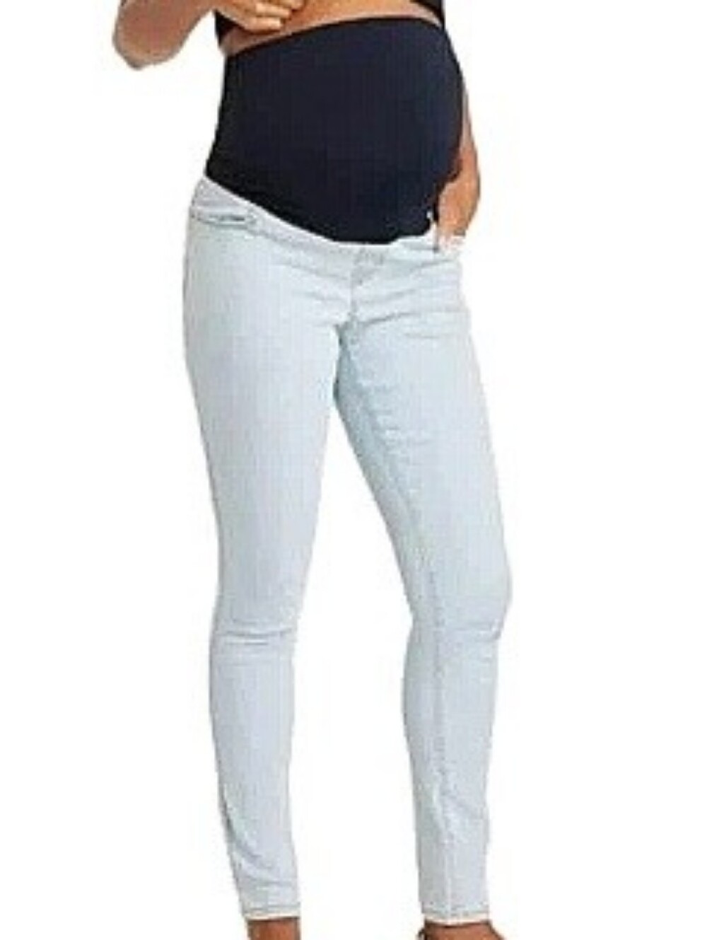 Maternity Cross Over Panel Skinny Jeans